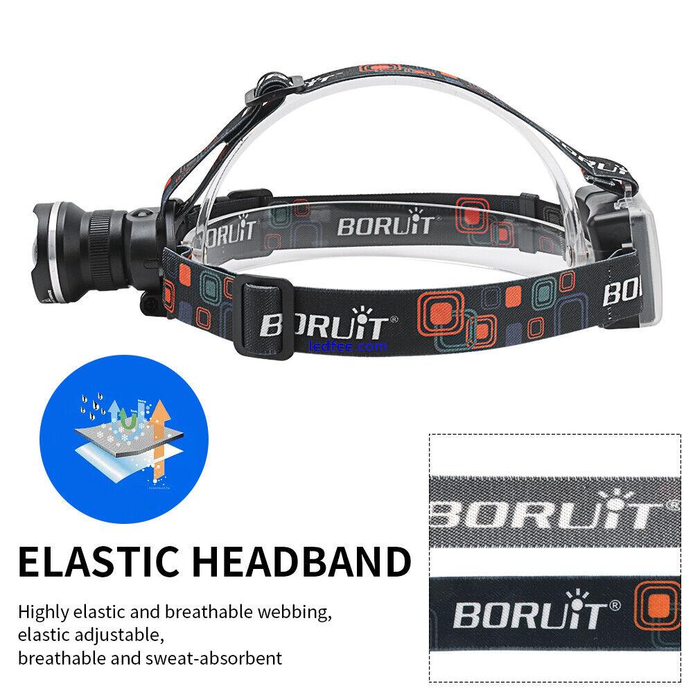 BORUIT LED Zoomable Headlamp Camping Headlight Head Torch Lamp Light Waterproof 1 