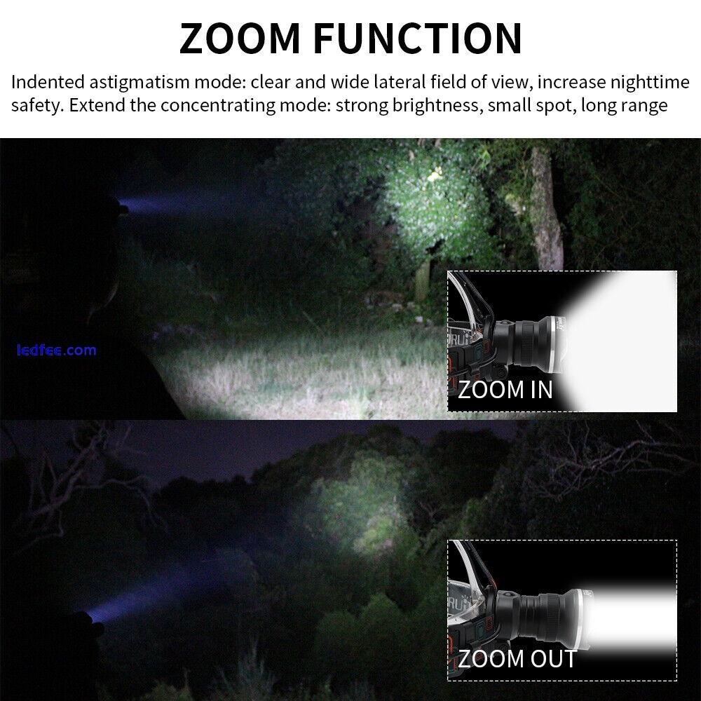 BORUIT LED Zoomable Headlamp Camping Headlight Head Torch Lamp Light Waterproof 3 