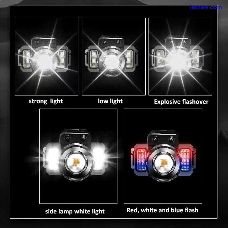 1/2x Sensor LED Head Torch Headlamp Headlight Zoomable Flashlights Rechargeable 1 