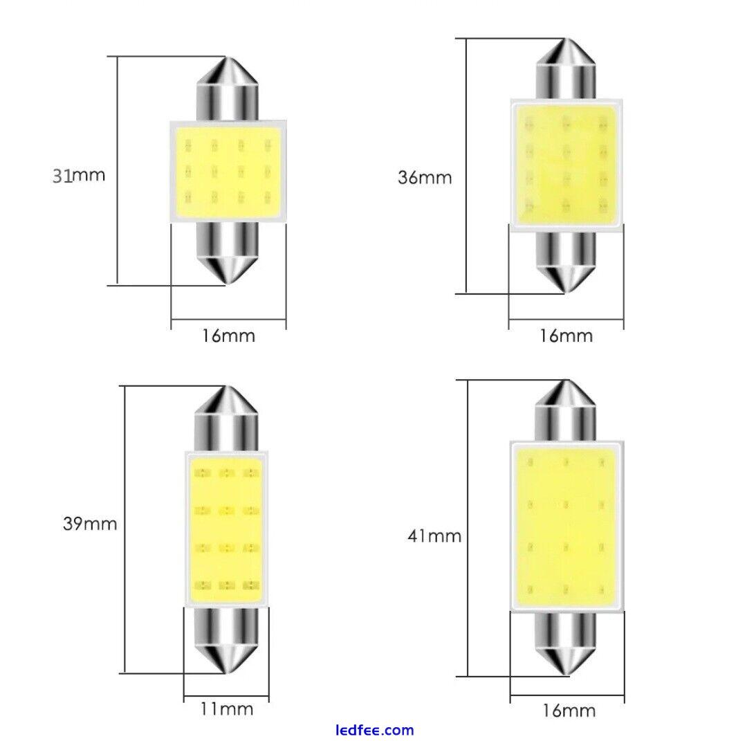 LED 12v CAR BULB C5W COB XENON WHITE FESTOON NUMBER PLATE 31 36 39 41MM 0 