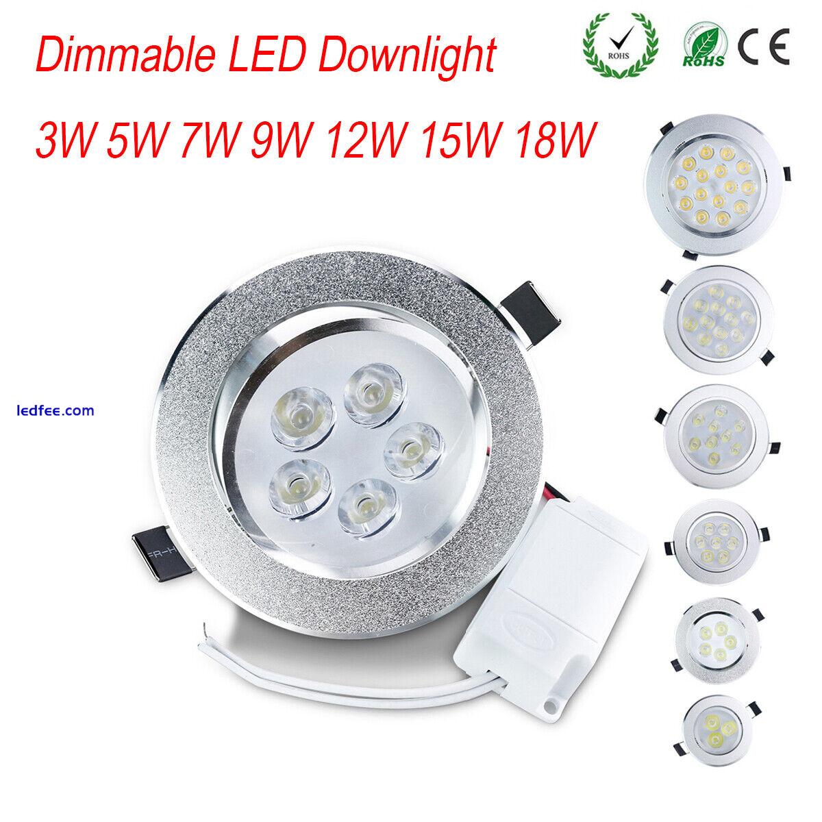 Dimmable 3W 5W 7W 9W 12W 15W 18W LED Downlight Ceiling Light Recessed Spot Lamp  0 