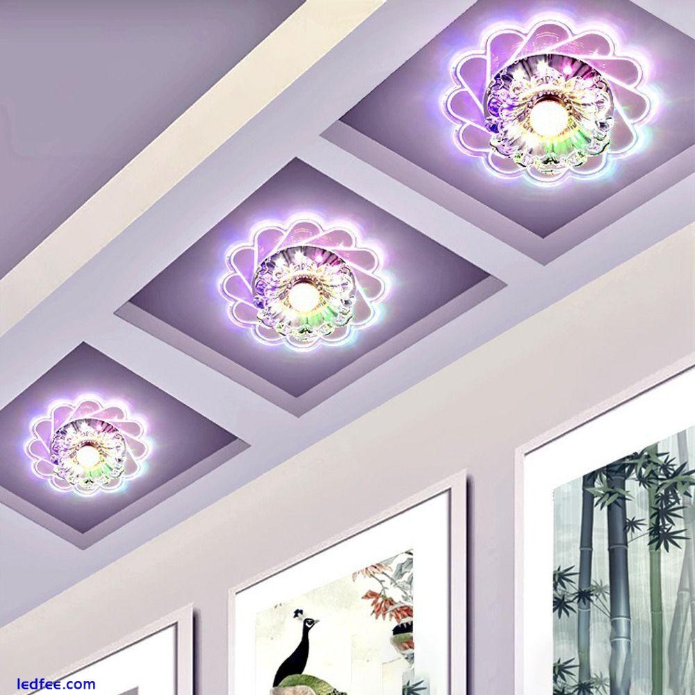 Plafonnier LED Crystal Ceiling Lights Flower Shape Light  Living Room 4 