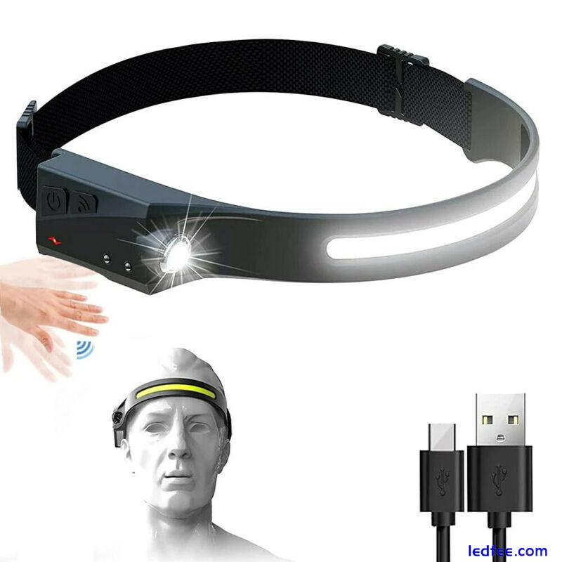 LED Headlamp Rechargeable Head Torch Headlight Flashlight for Camping Fishing UK 3 