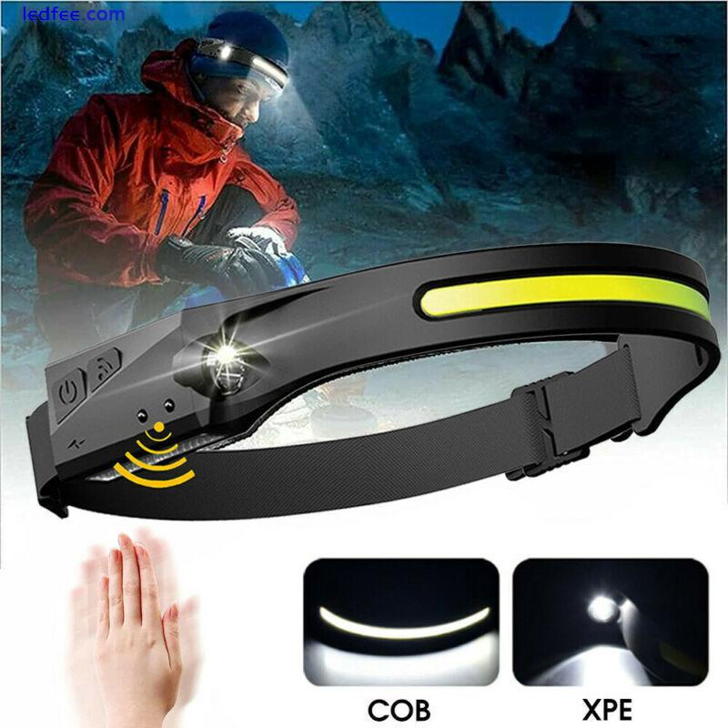 LED Headlamp Rechargeable Head Torch Headlight Flashlight for Camping Fishing UK 1 