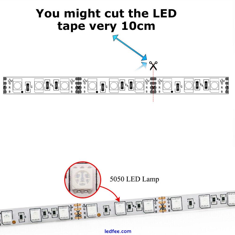 5050 RGB LED STRIP LIGHTS COLOUR CHANGING TAPE UNDER CABINET KITCHEN LIGHTING 0 