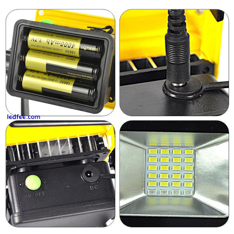 50W LED Rechargeable Cordless Work Site Flood Light Mobile Portable Camping Lamp 2 