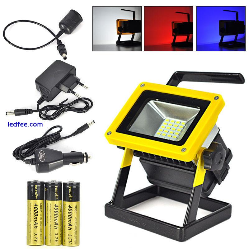 50W LED Rechargeable Cordless Work Site Flood Light Mobile Portable Camping Lamp 0 