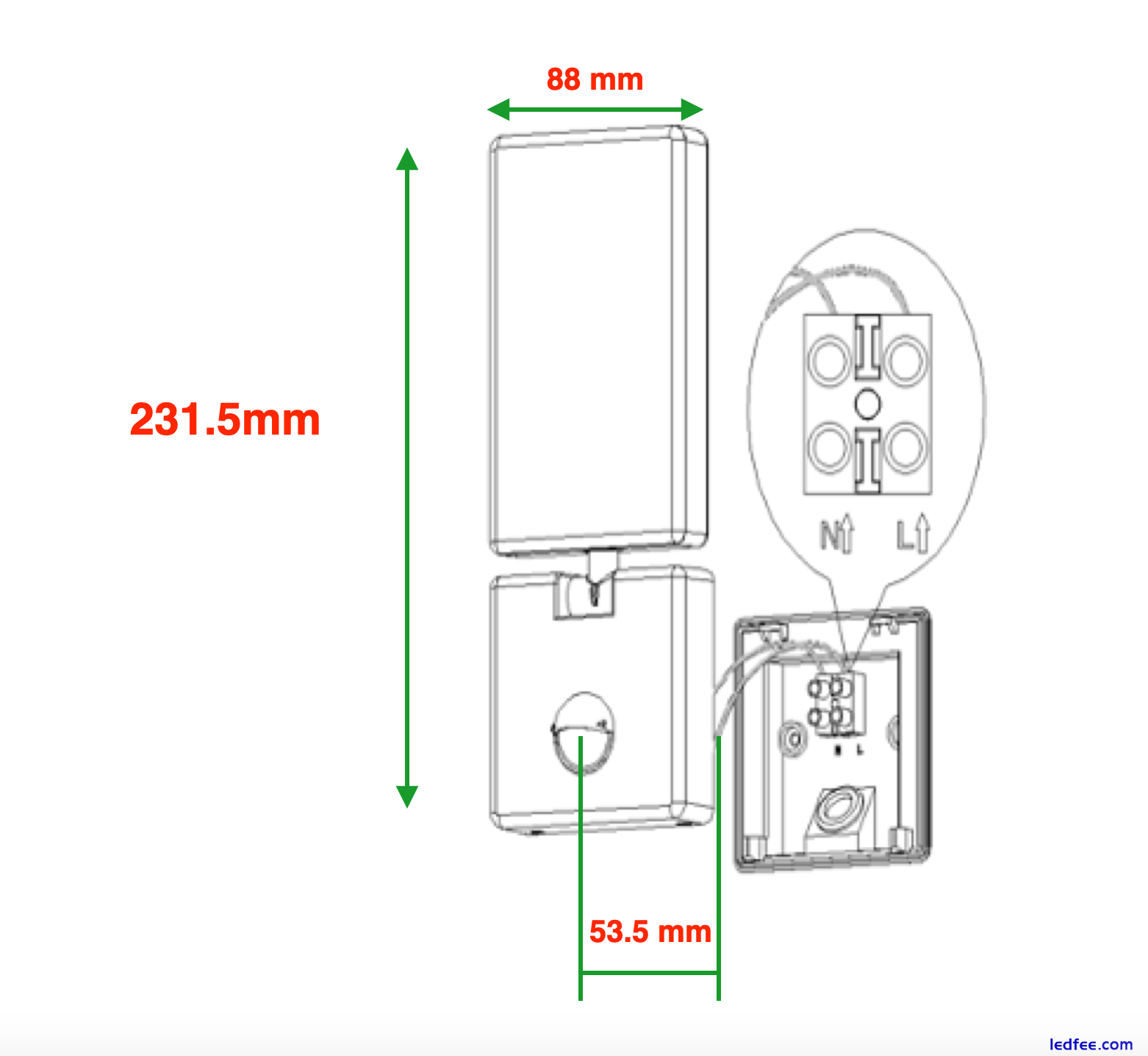 Energy saver LED Flood Wall Light PIR Infrared Motion Sensor Outdoor  15W, 4000K 2 