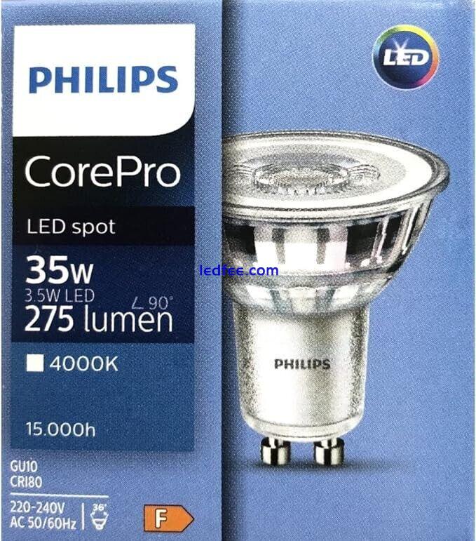 Philips LED GU10 Light Bulbs Energy Saving Spotlight Lamp 3.5W Cool White NonDim 0 