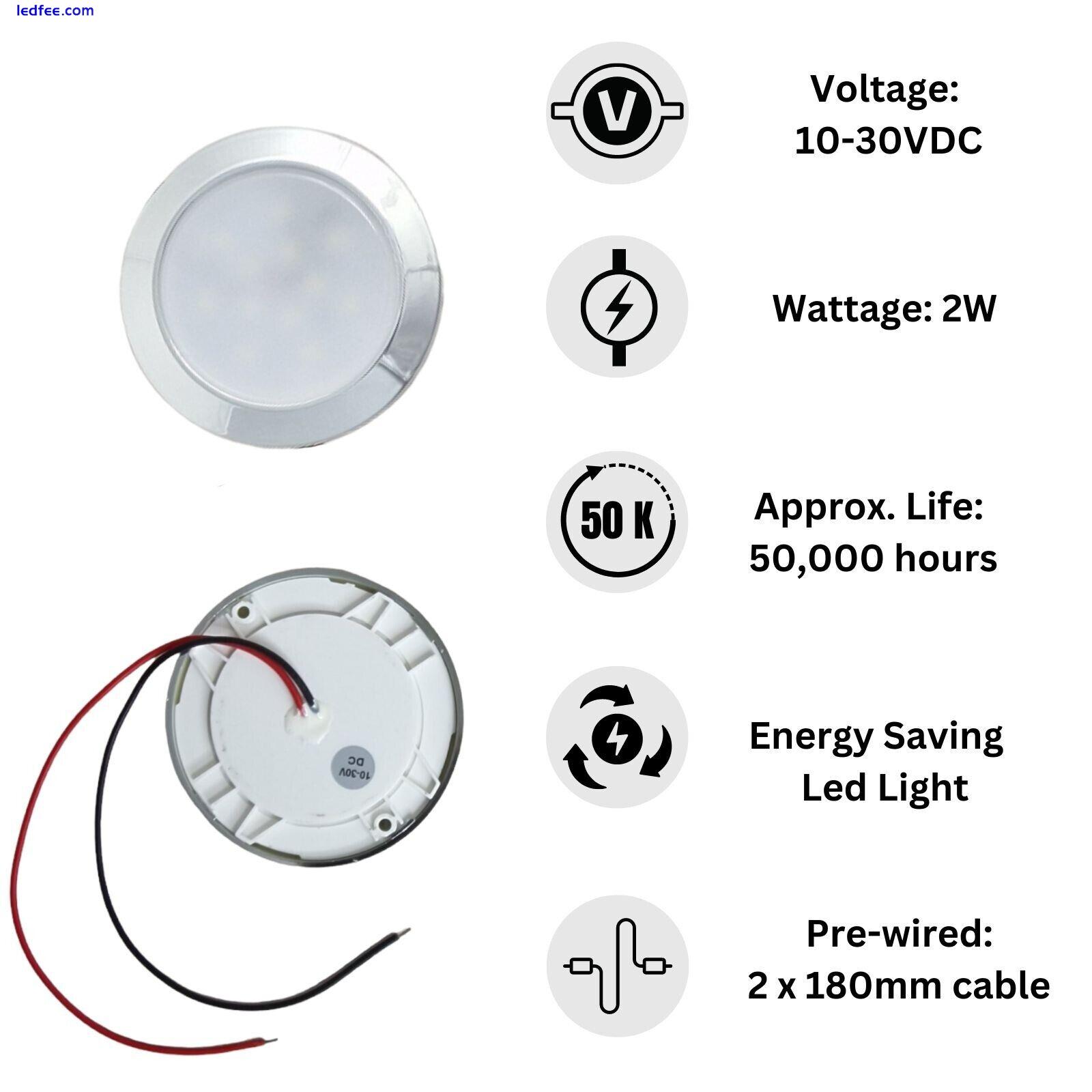 LED 12V 24V Spot Lights Chrome Surface Mounted Downlights Dimmable IP66 2 