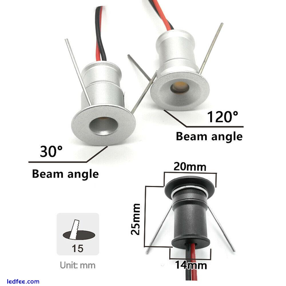 10/20pcs 1W COB LED Downlight Recessed Ceiling Light Lamp Spotlight DC12V Black 3 