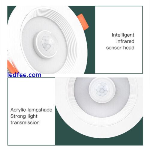 PIR Infrared Motion Sensor LED Recessed Panel Ceiling Downlight Light Cold White 5 