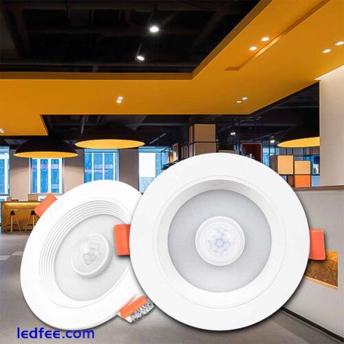 PIR Infrared Motion Sensor LED Recessed Panel Ceiling Downlight Light Cold White 2 