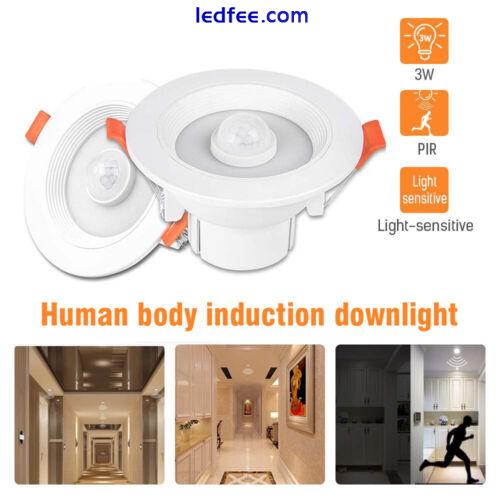 PIR Infrared Motion Sensor LED Recessed Panel Ceiling Downlight Light Cold White 1 