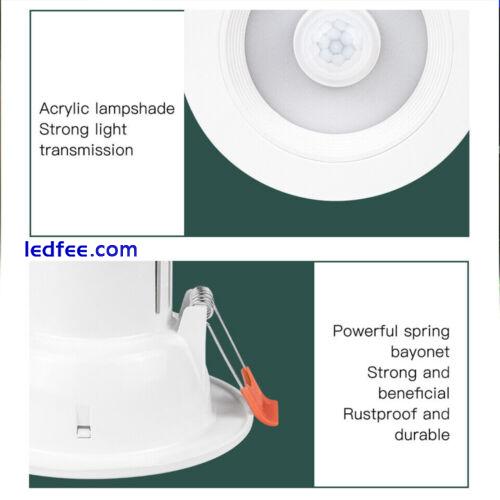 PIR Infrared Motion Sensor LED Recessed Panel Ceiling Downlight Light Cold White 4 