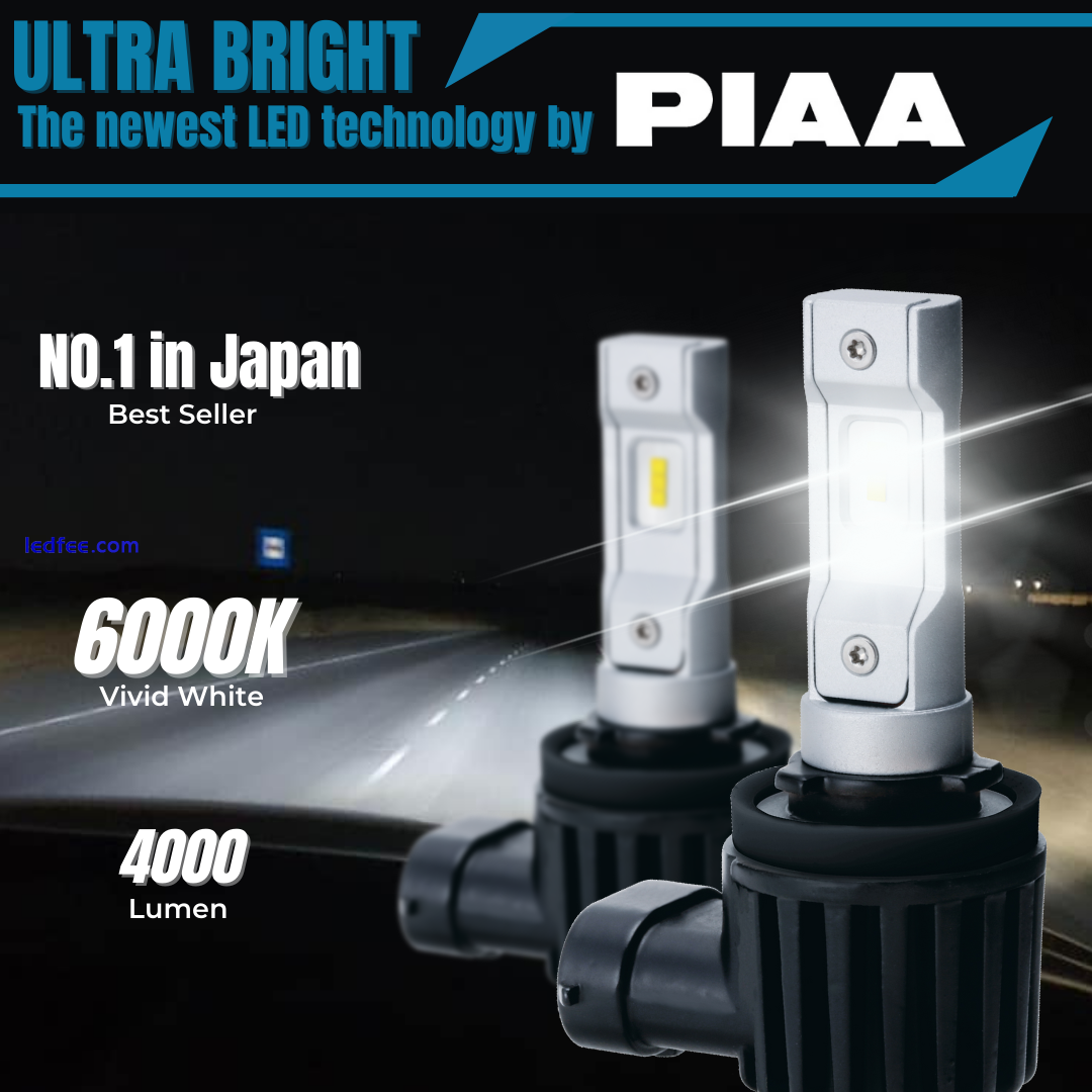 PIAA Ultra LED Bulbs 6000K for Head/Fog Lights 4000lm(H11/H8/H16/H9)(LEH182)(x2) 0 