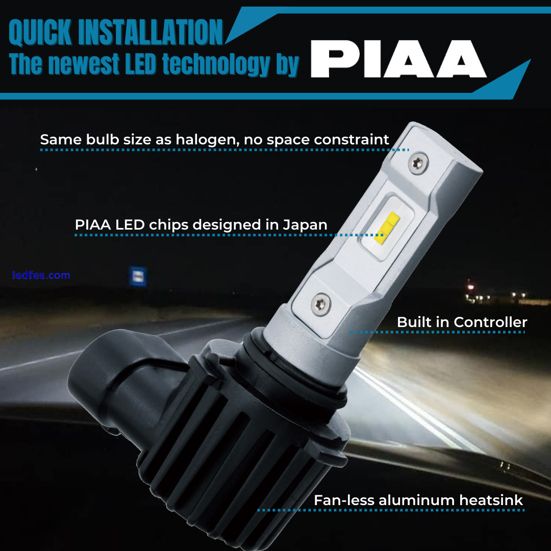 PIAA Ultra LED Bulbs 6000K for Head/Fog Lights 4000lm(H11/H8/H16/H9)(LEH182)(x2) 3 