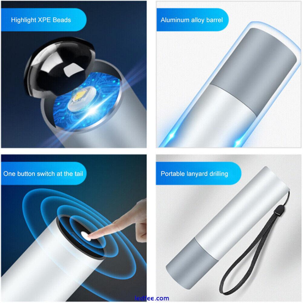 Mini Rechargeable LED Pen Torch Flashlight Lamp Super Bright Waterproof UK 4 