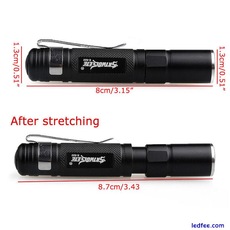 2000LM Waterproof Pocket LED Flashlight  Zoomable LED Torch Mini Penlight 2 