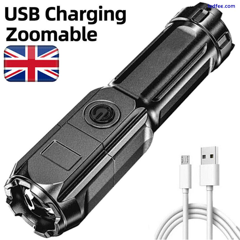 100000 Lumens LED Rechargeable High Power Super Bright Flashlight Tactical Torch 1 