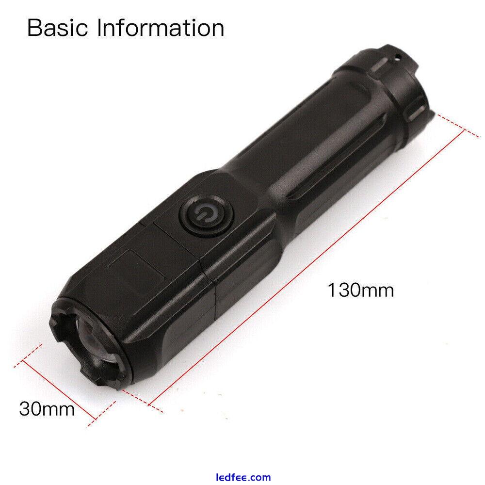 100000 Lumens LED Rechargeable High Power Super Bright Flashlight Tactical Torch 4 