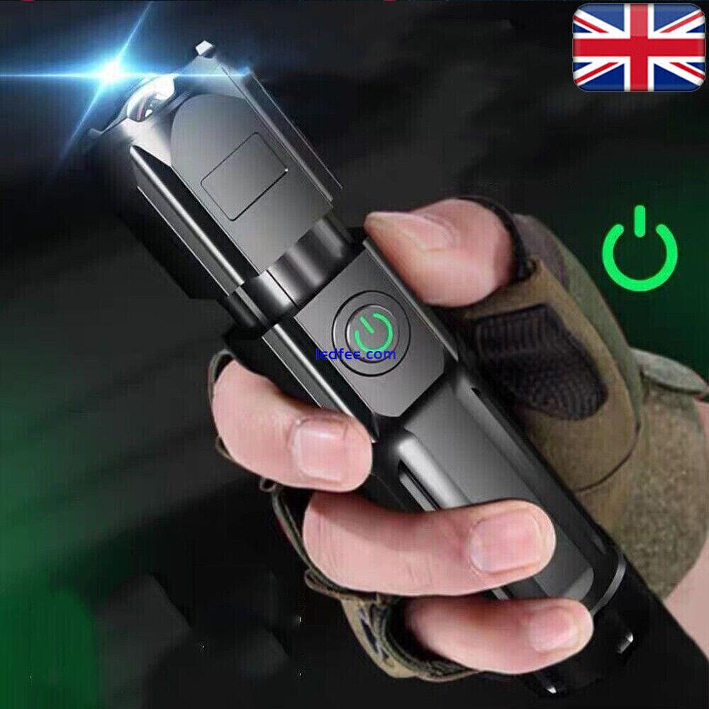 100000 Lumens LED Rechargeable High Power Super Bright Flashlight Tactical Torch 0 