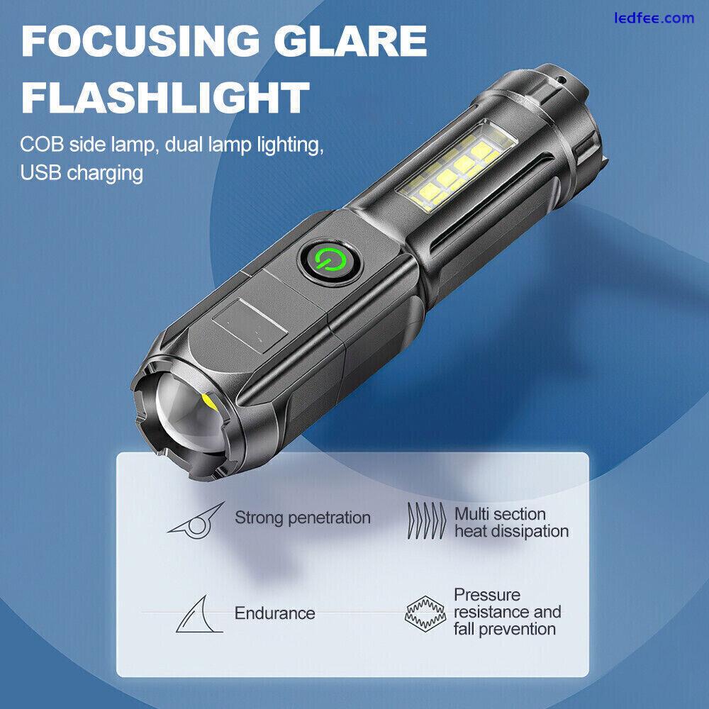 100000 Lumens LED Rechargeable High Power Super Bright Flashlight Tactical Torch 5 