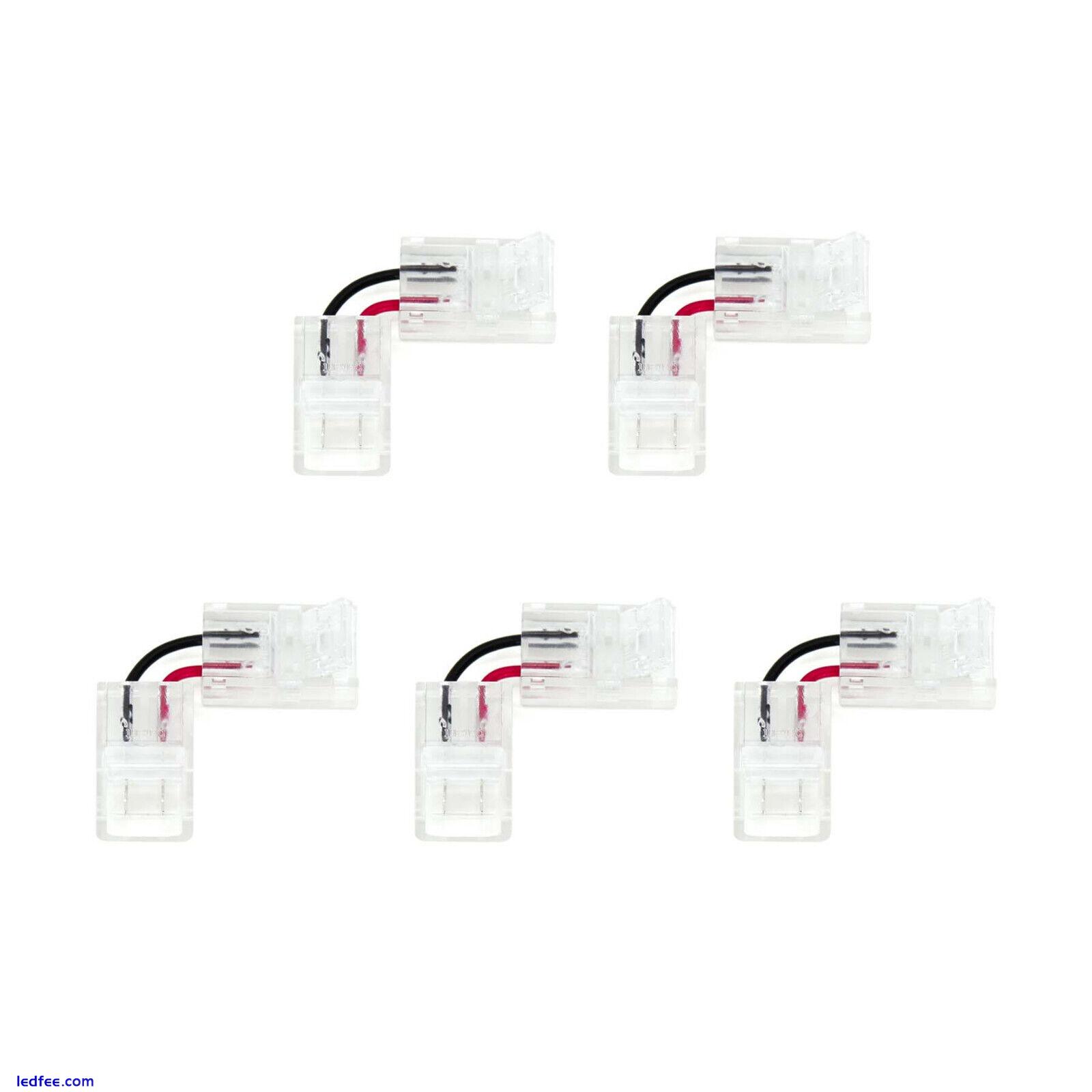 5 Pcs Straight L Shape 1 End/2End Connector Wire For DIY COB LED Strip Lights 5 