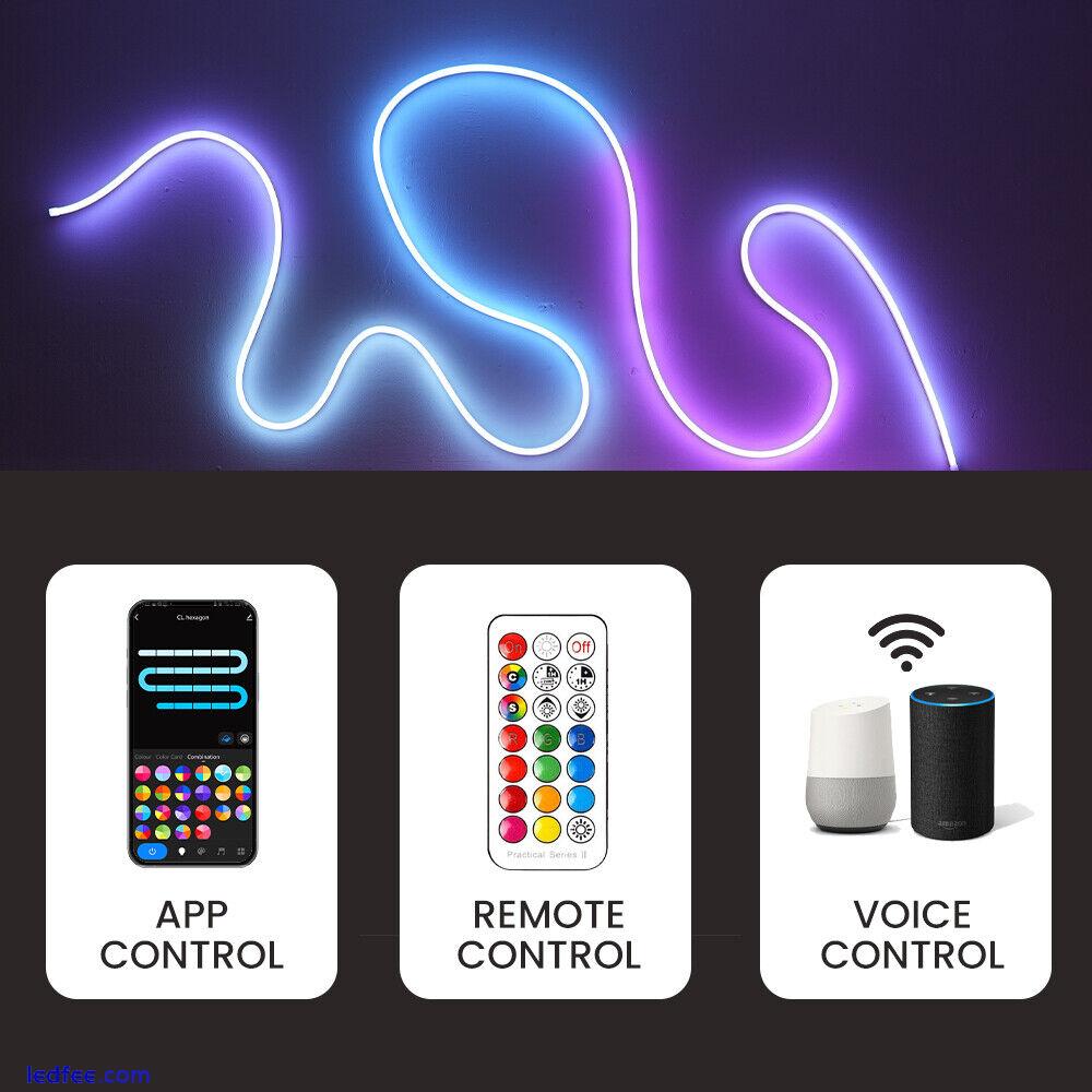 Smart LED Neon Rope Lights Flexible Strip Colour Changing Music Sync App Control 0 