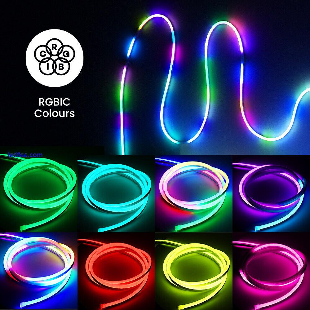 Smart LED Neon Rope Lights Flexible Strip Colour Changing Music Sync App Control 3 