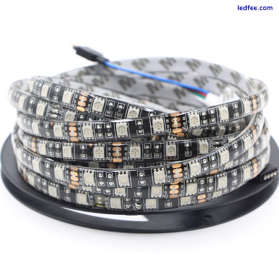 Black PCB 5050 SMD RGB LED Flexible Strip Light 60led/m tape lamp 12V Tape lamp 2 