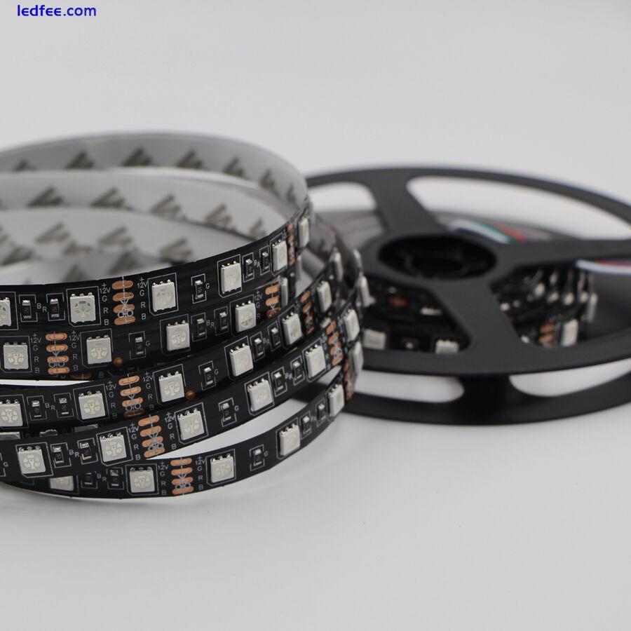 Black PCB 5050 SMD RGB LED Flexible Strip Light 60led/m tape lamp 12V Tape lamp 1 