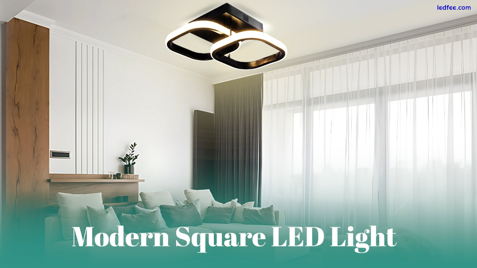 Giggi LED Ceiling Light, 22W  Square Black Ceiling Light for Bedroom Living Room 0 