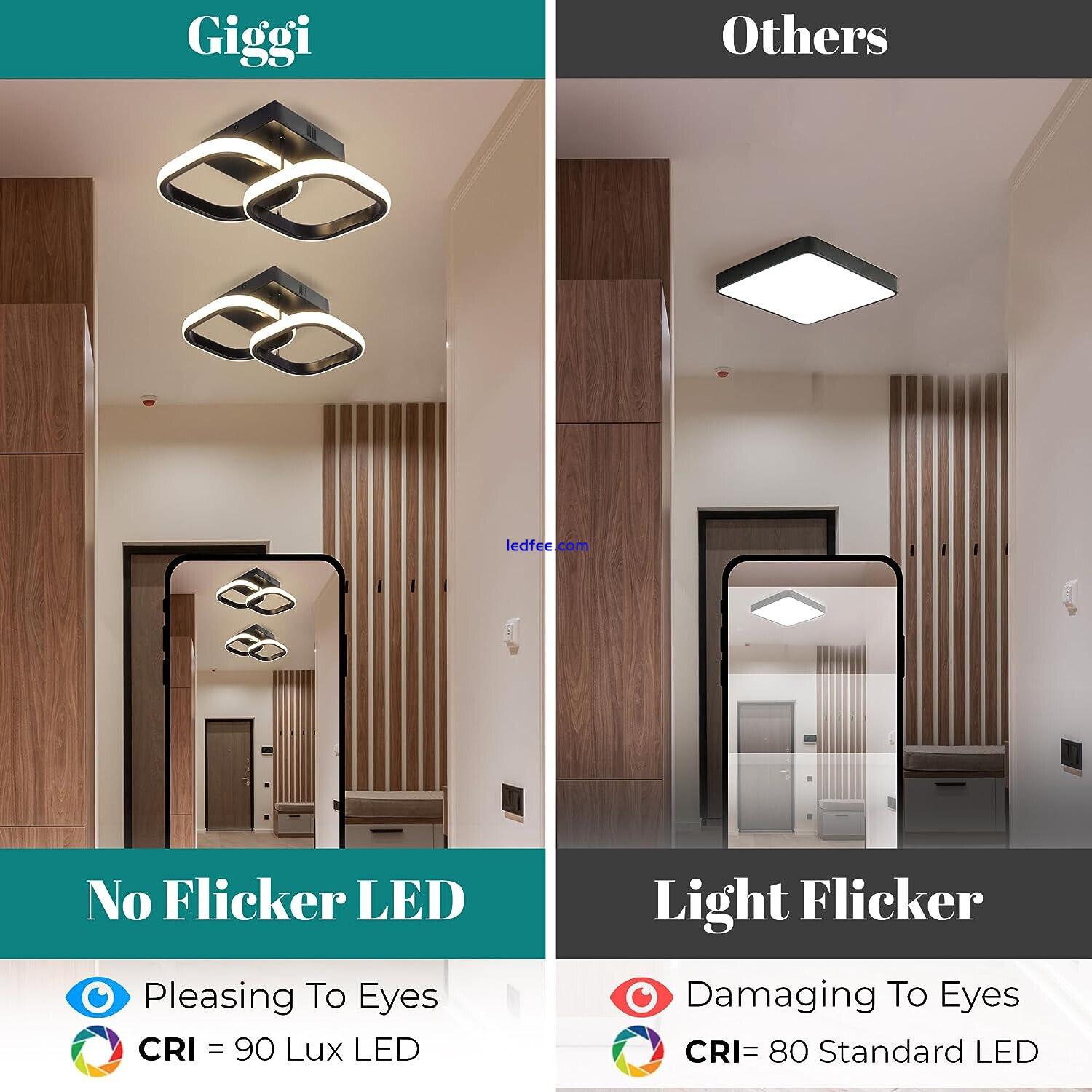 Giggi LED Ceiling Light, 22W  Square Black Ceiling Light for Bedroom Living Room 3 