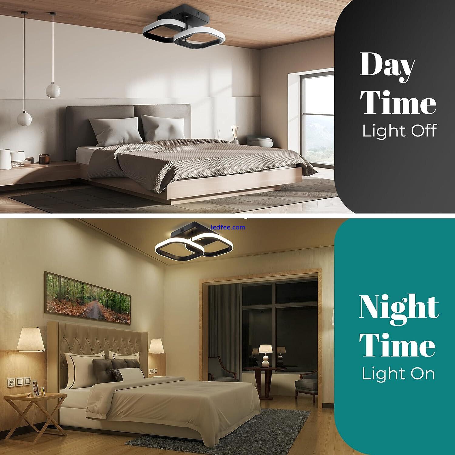 Giggi LED Ceiling Light, 22W  Square Black Ceiling Light for Bedroom Living Room 2 