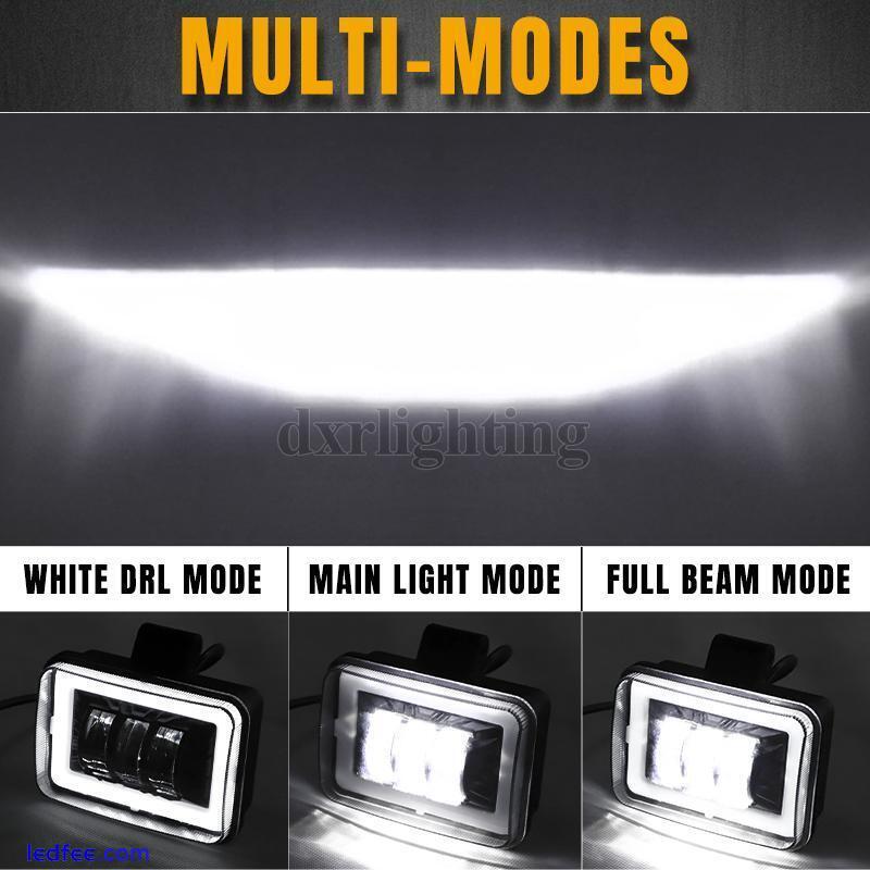 2PC 4in LED Work Light Bar Pods Driving Halo Ring DRL Spot Truck Offroad SUV ATV 5 