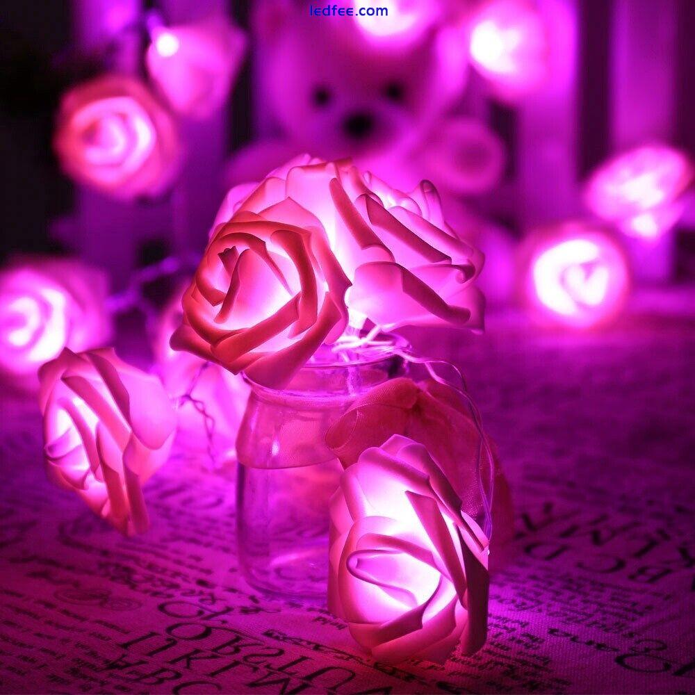 10LED Rose Flower Fairy String Lights Wedding Party Home Window Decoration Light 4 