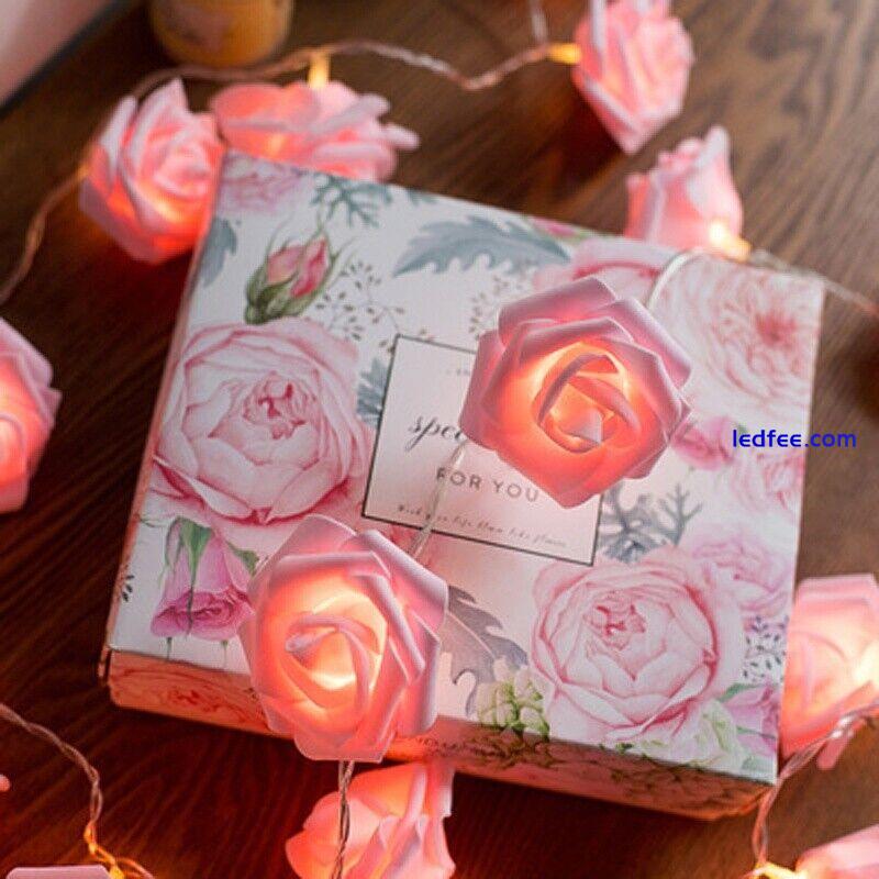 10LED Rose Flower Fairy String Lights Wedding Party Home Window Decoration Light 5 