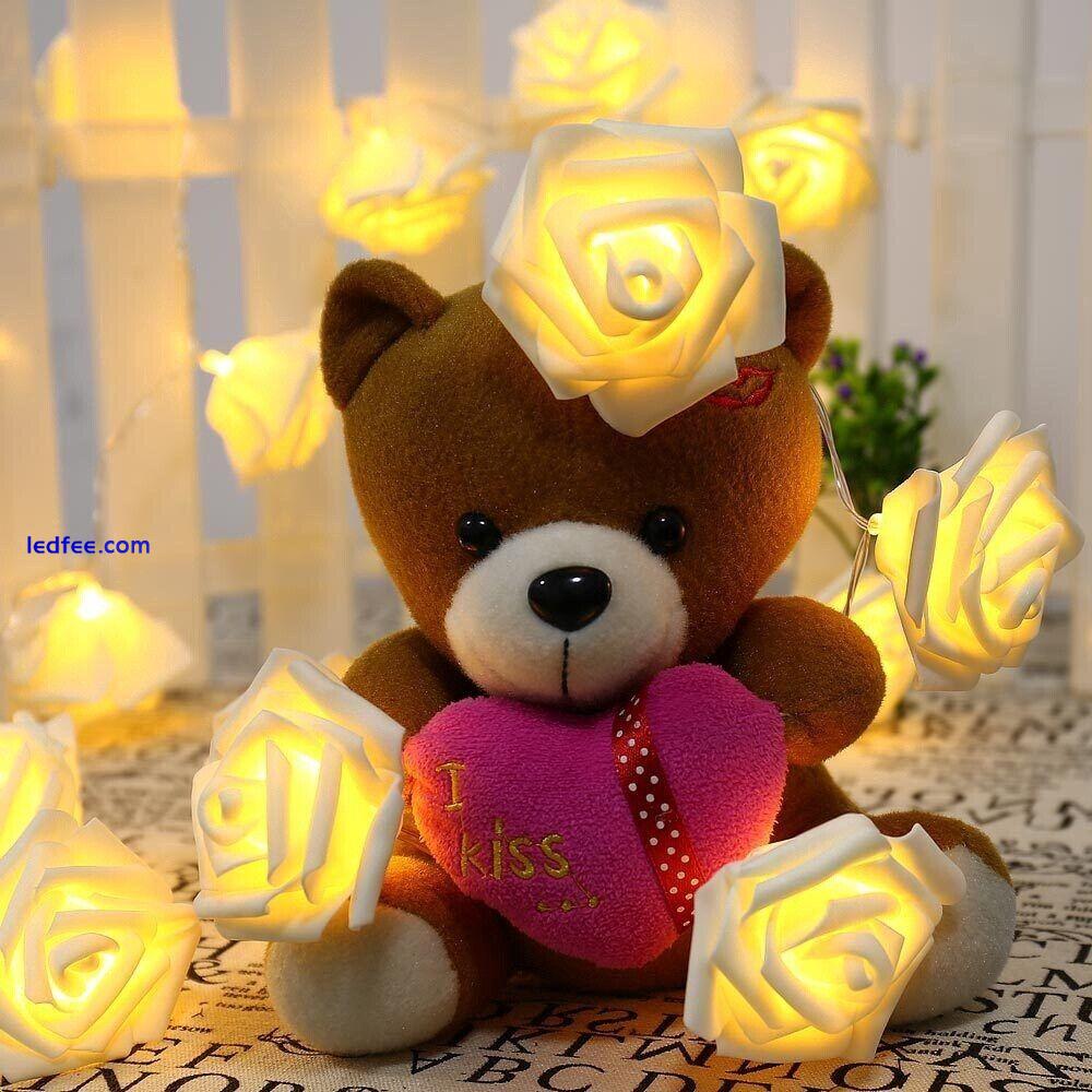 10LED Rose Flower Fairy String Lights Wedding Party Home Window Decoration Light 3 