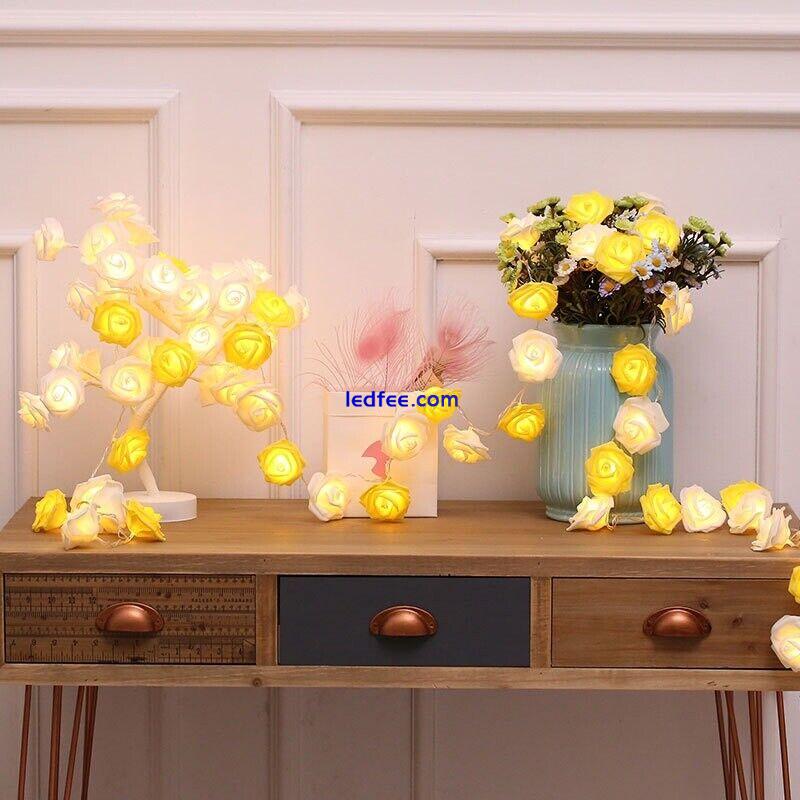 10LED Rose Flower Fairy String Lights Wedding Party Home Window Decoration Light 2 