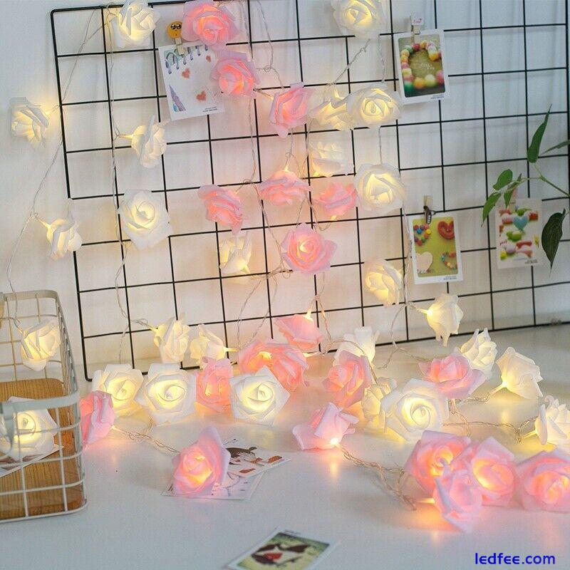 10LED Rose Flower Fairy String Lights Wedding Party Home Window Decoration Light 1 