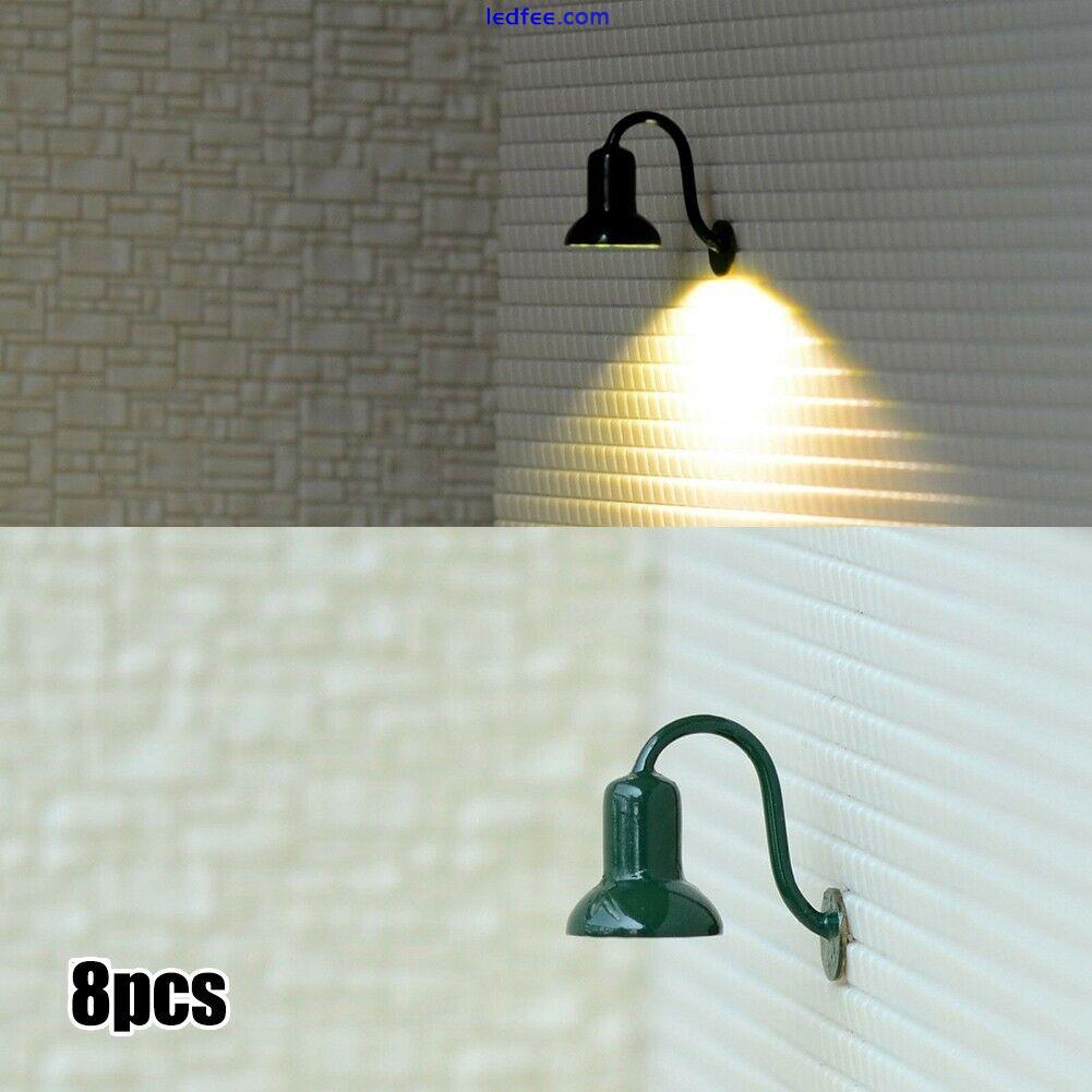 8 Pcs O Gauge LED Street Wall Light Model Train Path Lamp Post+Resistors Durable 0 