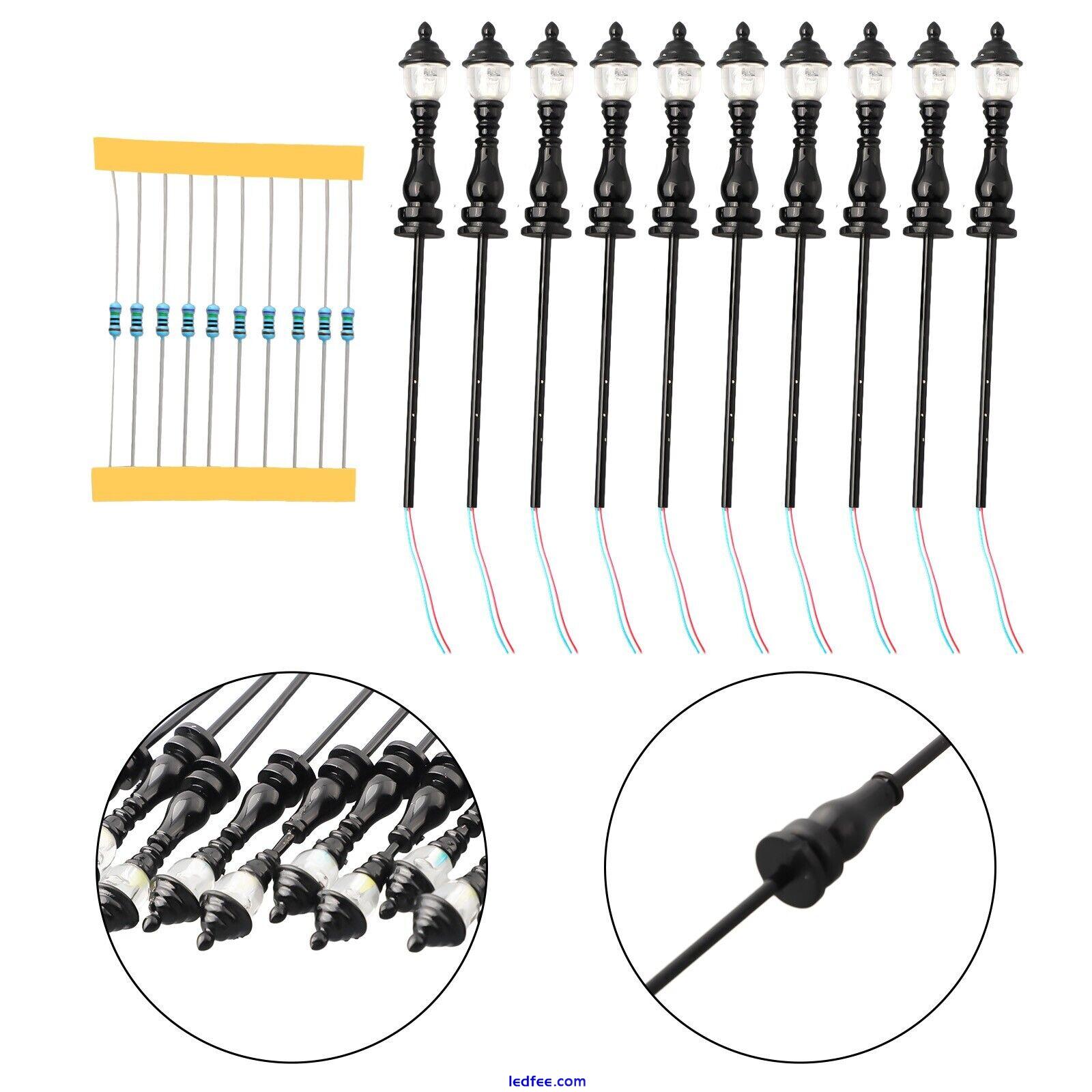 10 X OO / HO Gauge Led Street Light Model Train Railway Path Lamp Post 1:87 0 