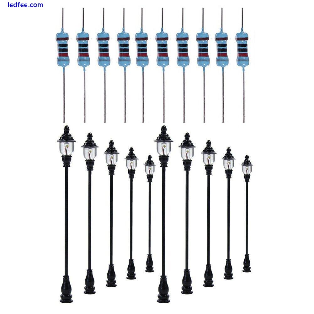 10 X OO / HO Gauge Led Street Light Model Train Railway Path Lamp Post 1:87 4 