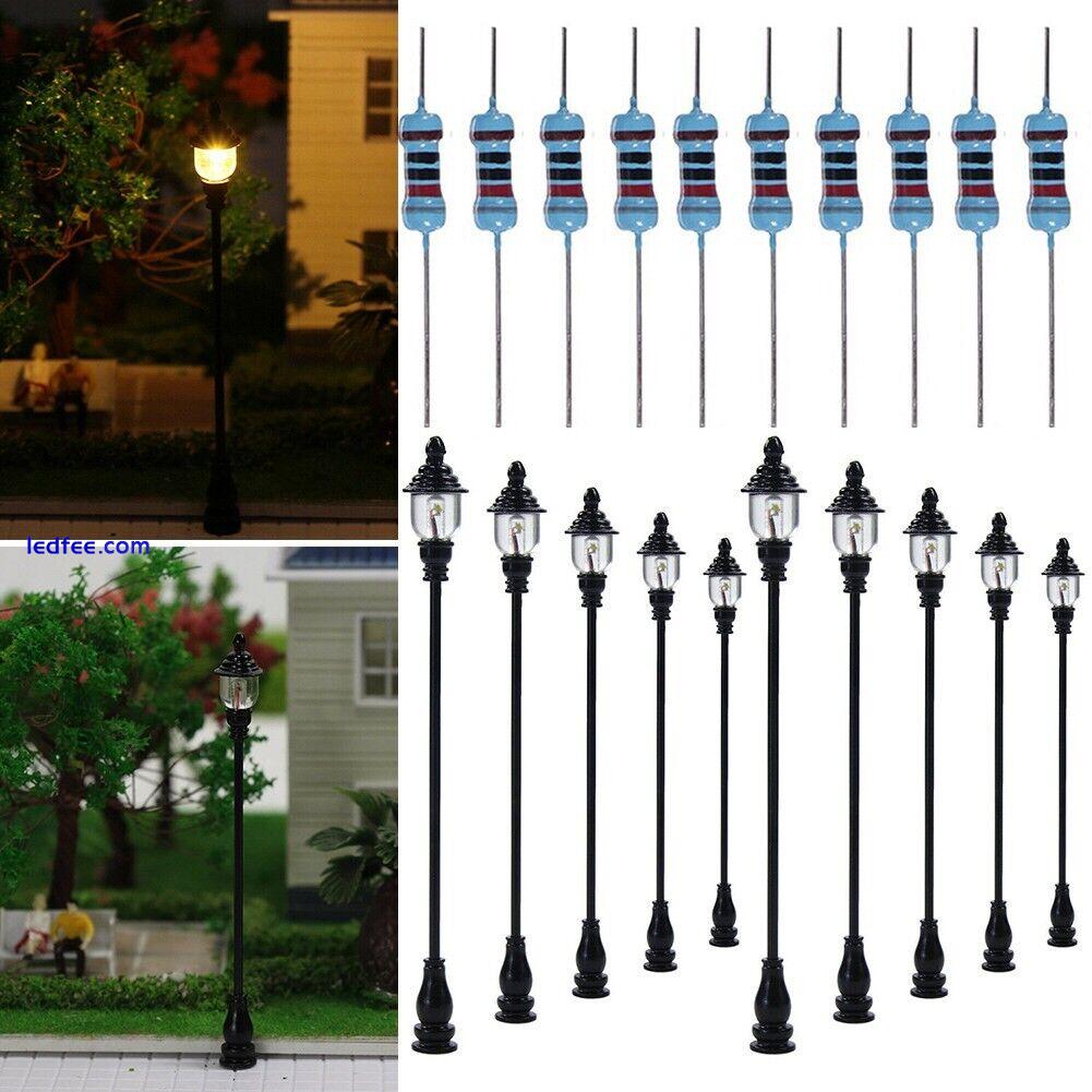 10 X OO / HO Gauge Led Street Light Model Train Railway Path Lamp Post 1:87 5 