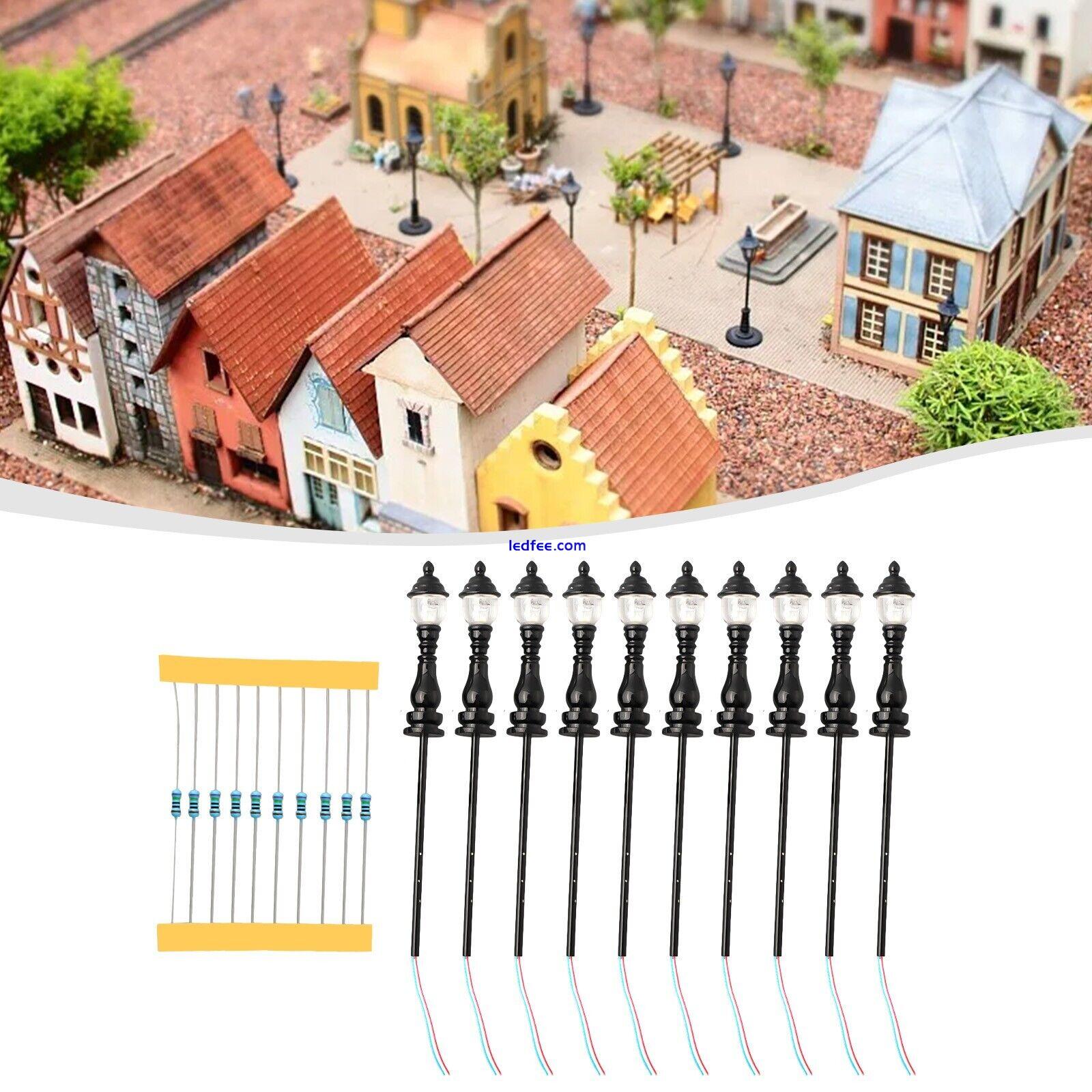 10 X OO / HO Gauge Led Street Light Model Train Railway Path Lamp Post 1:87 2 