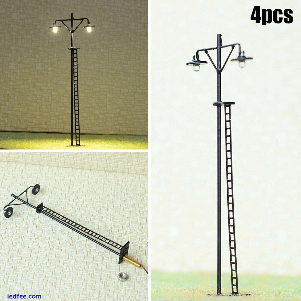 OO/HO Gauge LED Street Light W/ Resistors Model Train Railway Path Lamp Post 0 