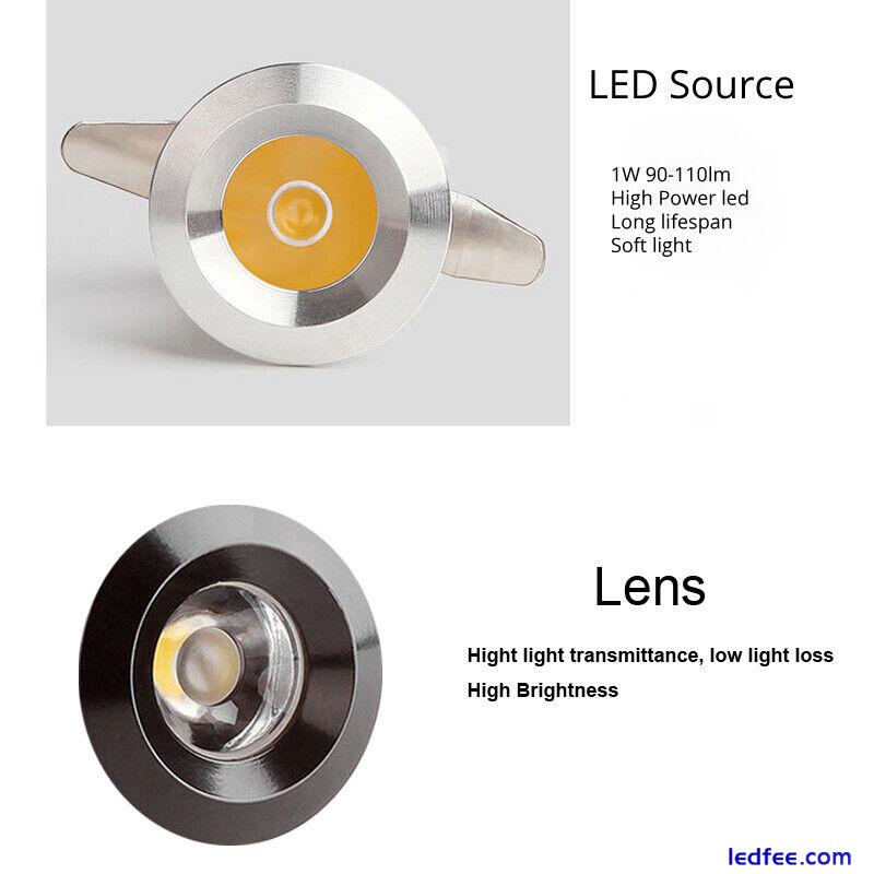 Mini LED Downlight Under Cabinet Spot Light 1W Recessed Ceiling Lamp 110V-240V 0 