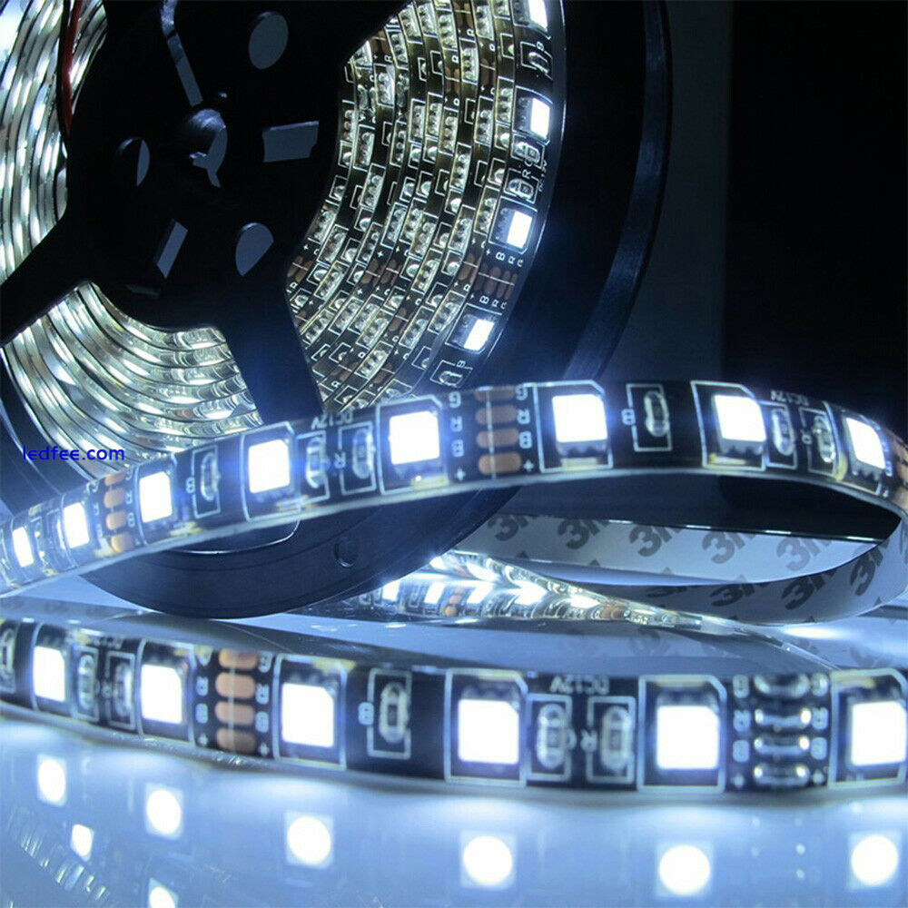 1-5m LED Strip Light Black PCB 5050 3528 SMD Waterproof DIY Car tape lamp DC 12V 0 