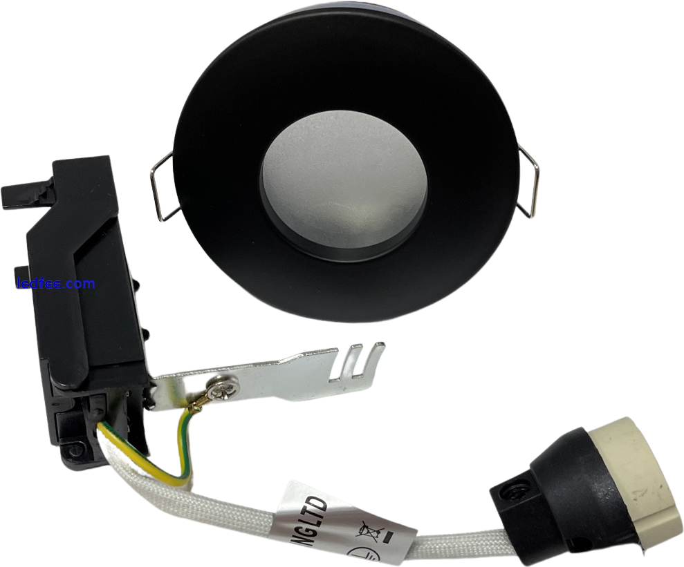 Matt Black Recessed Downlight Round Bathroom GU10 Ceiling Light IP65 Spotlight 0 